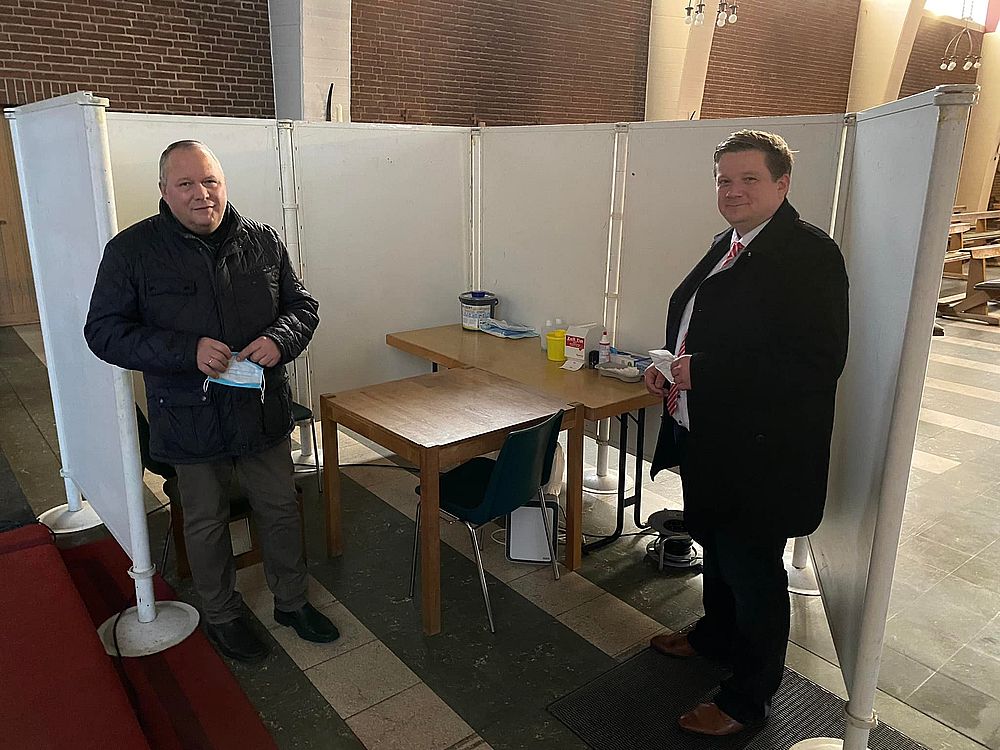 Besuch Halterner Impfzentrum mit Bürgermeister Stegemann